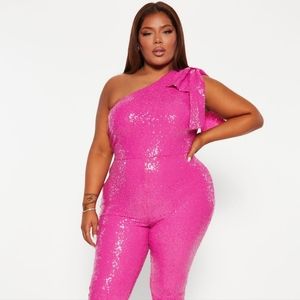 Pink Sequin Jumpsuit